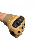 Тактичні рукавички з відкритими пальцями військові з кісточками колір койот L 1 пара - зображення 2