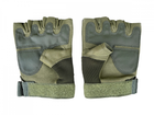 Тактичні рукавички військові із відкритими пальцями з кісточками колір олива розмір М 1 пара - зображення 5