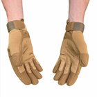 Тактичні рукавички повнопалі військові рукавички колір койот розмір L 1 пара - зображення 4