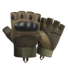 Тактические перчатки военно-армейские беспалые L Зеленый - изображение 1