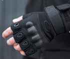 Перчатки UA Перчатки тактические военные беспалые черные без пальцев - изображение 1