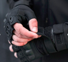 Перчатки UA Перчатки тактические военные беспалые черные без пальцев - изображение 3