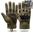 Перчатки тактические Combat-1; XL (22-24см); Полнопалые; Оливковые. Штурмовые перчатки Комбат ХЛ. - изображение 2