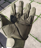 Перчатки тактические Combat-1; XL (22-24см); Полнопалые; Оливковые. Штурмовые перчатки Комбат ХЛ. - изображение 6