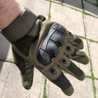 Перчатки тактические Combat-1; XL (22-24см); Полнопалые; Зеленые. Штурмовые перчатки Комбат ХЛ. - изображение 7