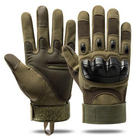 Перчатки тактические Combat-1; XXL (24-26см); Полнопалые; Зеленые. Штурмовые перчатки Комбат ХХЛ. - изображение 4