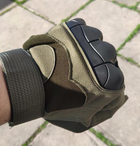 Перчатки тактические Combat-1; M (18-20см); Полнопалые; Оливковые. Штурмовые перчатки Комбат М. - изображение 9
