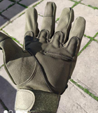 Перчатки тактические Combat-1; L (20-22см); Полнопалые; Оливковые. Штурмовые перчатки Комбат Л. - изображение 7