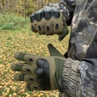 Перчатки тактические Combat-1; XL (22-24см); Полнопалые; Оливковые. Штурмовые перчатки Комбат ХЛ. - изображение 10