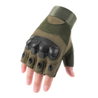 Тактические, штурмовые беспалые перчатки (велоперчатки, мотоперчатки) TG-04 Green L - изображение 6