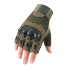 Тактичні, штурмові безпалі рукавички (велоперчатки, мотоперчатки) TG-04 Green XL - зображення 6