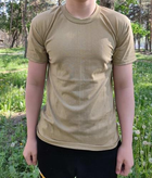 Тактическая футболка Flas-3; L/52р; Стрейч-кулир. Кайот. Армейская футболка Флес. Турция. - изображение 4