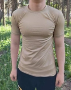 Тактична футболка Flas-3; L/52р; мікрофібра. Пісочний. Армійська футболка Флес. Туреччина. - зображення 3