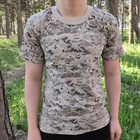 Тактическая футболка Flas-1; XXL/56р; 100% Хлопок. Пиксель/зеленый. Армейская футболка Флес. Турция. - изображение 3