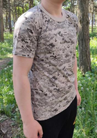 Тактическая футболка Flas-1; L/52р; 100% Хлопок. Пиксель/зеленый. Армейская футболка Флес. Турция. - изображение 5