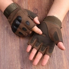 Тактические беспалые перчатки (велоперчатки, мотоперчатки) Eagle Tactical ET-01 Green Размер М - изображение 3