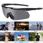 Тактические защитные очки Xaegistac с 3 линзами (Black Frame) - изображение 7