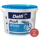 Фарба латексна акрилова для стін і стель матова Delfi Profi White 1,4 кг (205349)