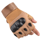Перчатки тактические COMBAT без пальцев размер XL летние цвет песочный штурмовые - изображение 1