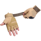 Перчатки тактические COMBAT без пальцев размер XL летние цвет песочный штурмовые - изображение 7