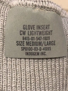 Військові зимові шерстянные рукавички утеплювачі армії США USGI Wool Glove Liners Inserts CW Lightweight Grey (Сірий) - зображення 3