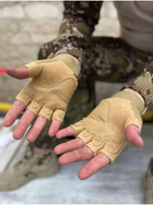 Тактические перчатки рукавицы беспалые КАЙОТ защитные Военная Тактические перчатки Бежевый L - изображение 3