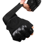 Тактические перчатки беспалые с защитой запястья Bezet Tactical Gloves (черные, размер XL) - изображение 5