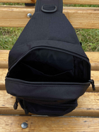 Сумка-рюкзак тактическая однолямочная через плечо Tactic Backpack Черная (TB-11023) - изображение 5