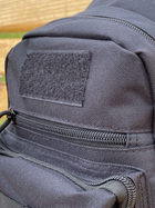 Сумка-рюкзак тактическая однолямочная через плечо Tactic Backpack Черная (TB-11023) - изображение 8