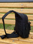 Сумка-рюкзак тактическая однолямочная через плечо Tactic Backpack Черная (TB-11023) - изображение 11