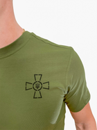 Футболка ЗСУ з хрестом, літня військова футболка Олива чоловіча, тактична футболка військовослужбовців ЗСУ Розмір 2XL (54) - зображення 4