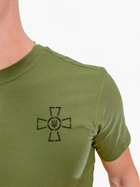 Футболка ЗСУ з хрестом, літня військова футболка Олива чоловіча, тактична футболка військовослужбовців ЗСУ Розмір М (48) - зображення 4