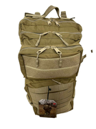 Рюкзак койот 45 л тактический, армейский, военный, туристический, походный - изображение 4