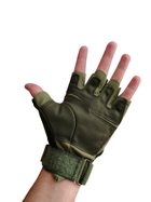 Тактические перчатки Tactical Gloves беспалые олива размер L - изображение 4