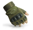 Перчатки тактические без пальцев COMBAT размер L армейские цвет хаки штурмовые с защитными вставками летние - изображение 4