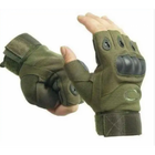 Захисні тактичні рукавички, без пальців (розмір L) у кольорі олива - зображення 1
