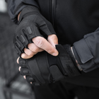 Тактические перчатки,беспалые, без накладки, Black XL - изображение 3