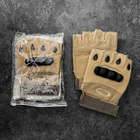 Тактические перчатки, беспалые, с накладкой, Cayote M - изображение 5