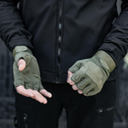 Тактические перчатки, беспалые, без накладки, Олива XL - изображение 6