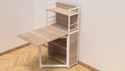 Стіл книжка з етажеркою Практик 1 Ferrum-decor 1200x640x990 Білий метал ДСП Дуб Сонома 16 мм (PRA111)