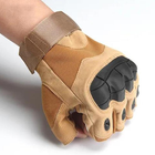 Перчатки тактические COMBAT без пальцев размер L летние цвет песочный со вставками штурмовые - изображение 1