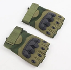 Рукавички тактичні COMBAT без пальців розмір XL літні колір хакі зі вставками штурмові - зображення 3