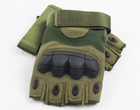 Перчатки тактические COMBAT без пальцев размер XL летние цвет хаки со вставками штурмовые - изображение 5