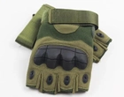 Перчатки тактические COMBAT без пальцев размер L летние цвет хаки со вставками штурмовые - изображение 5