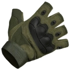 Перчатки тактические COMBAT без пальцев размер L летние цвет хаки со вставками штурмовые - изображение 6