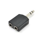 Сплиттер Jack 6.3 (тато)/2 Jack 6.3 (мама) Stereo, Black, пластик, Q100