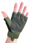 Тактические перчатки с открытыми пальцами военные перчатки цвет олива размер L 1 пара - изображение 4