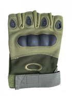 Тактические перчатки военные с открытыми пальцами с косточками цвет олива размер XL 1 пара - изображение 6