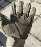 Рукавички тактичні Combat-1; L (20-22см); Повнопалі; Зелений. Штурмові рукавички Комбат Л. - зображення 15