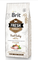 Сухой корм Brit Fresh Light Fit & Slim для взрослых, пожилых собак с индейкой и горошком